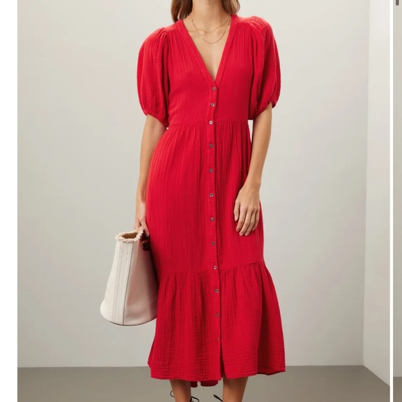 XíRENA Red Lennox Dress Midi XS - Picture 1 of 8